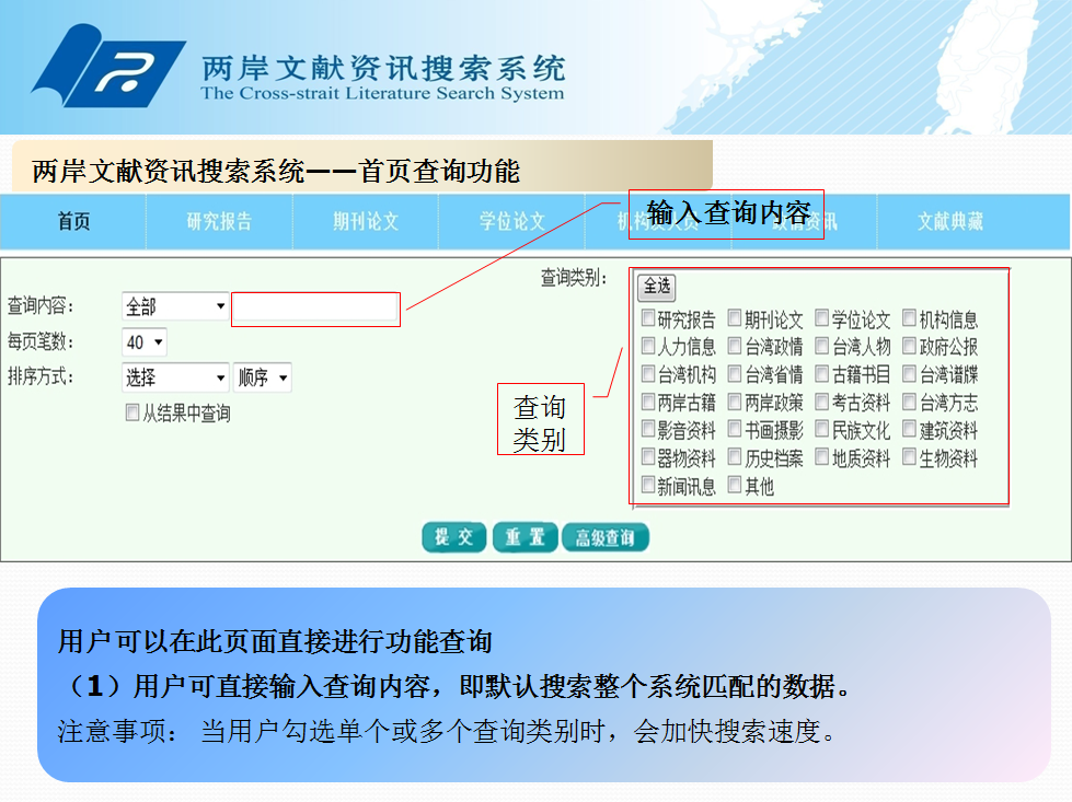 《两岸文献资讯搜索系统》